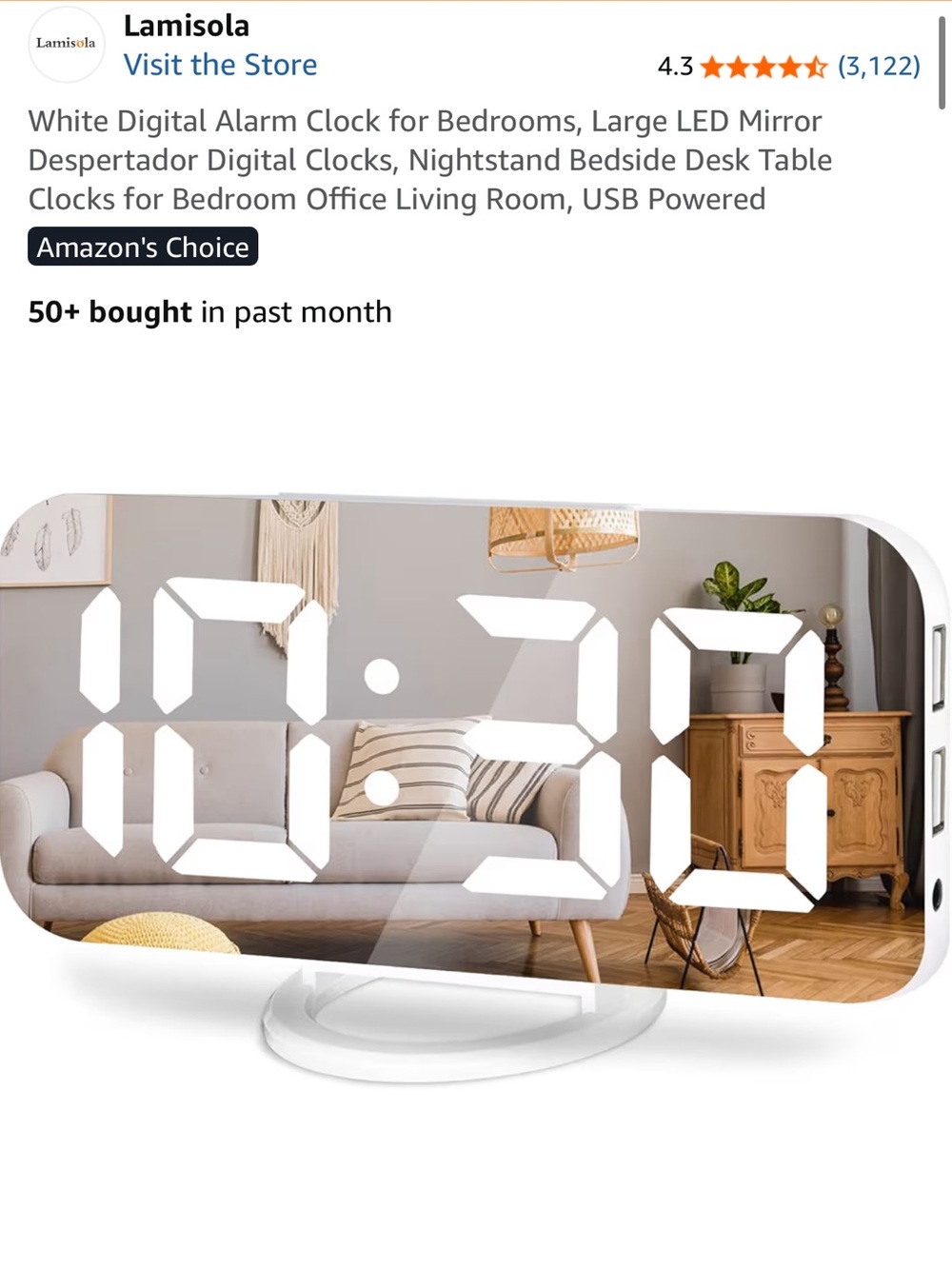 White LED Digital Alarm Clock